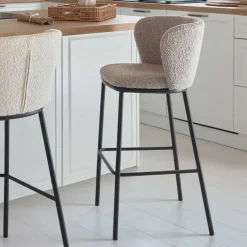 Wohnen Boucle Barstühle mit 65 cm Sitzhöhe - Lucaz (2er Set)