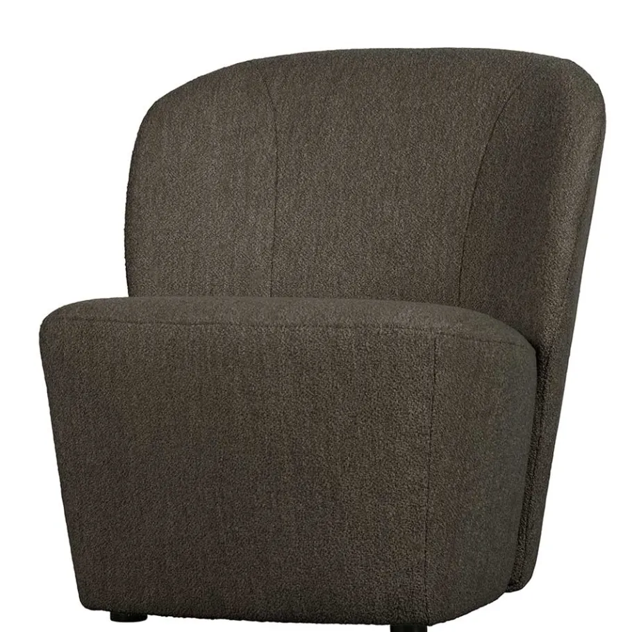 Best Wohnen Boucle Designsessel in Dunkelbraun - Cresp