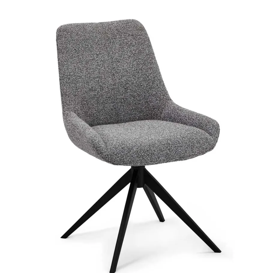 New Wohnen Boucle Drehstuhl in Grau - Usedita (2er Set)