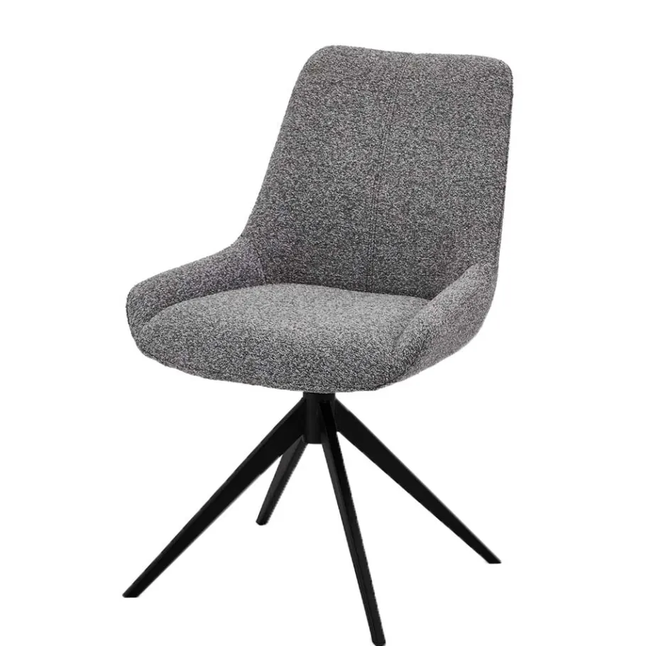 New Wohnen Boucle Drehstuhl in Grau - Usedita (2er Set)