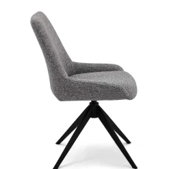 New Wohnen Boucle Drehstuhl in Grau - Usedita (2er Set)