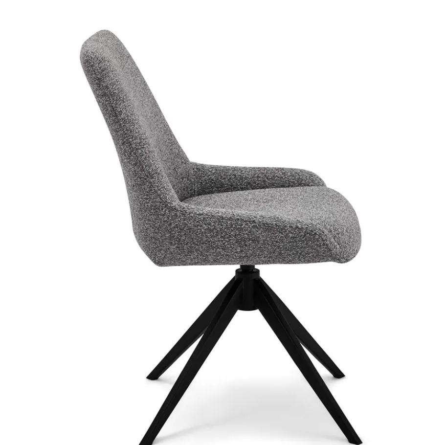 New Wohnen Boucle Drehstuhl in Grau - Usedita (2er Set)