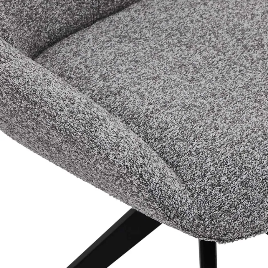 New Wohnen Boucle Drehstuhl in Grau - Usedita (2er Set)