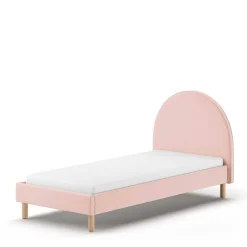 Online Wohnen Boucle Einzelbett in Rosa mit Natur - Skylab