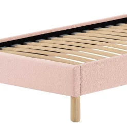 Online Wohnen Boucle Einzelbett in Rosa mit Natur - Skylab