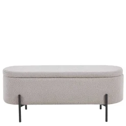 New Wohnen Boucle Polsterbank in Oval mit Stauraum - Buryas