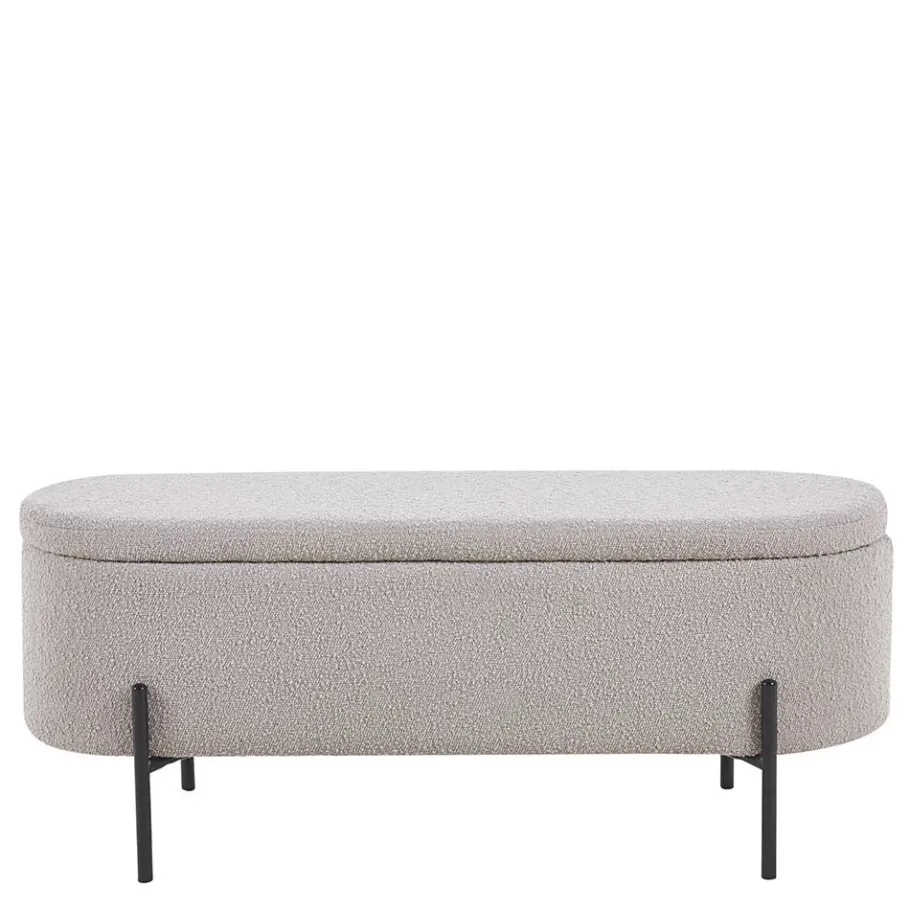 New Wohnen Boucle Polsterbank in Oval mit Stauraum - Buryas