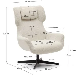 Wohnen Boucle Polstersessel mit Drehgestell - Cacillo