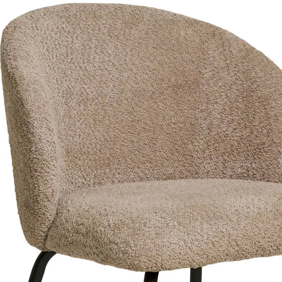 Outlet Wohnen Boucle Polsterstühle in Beige - Runicava (2er Set)