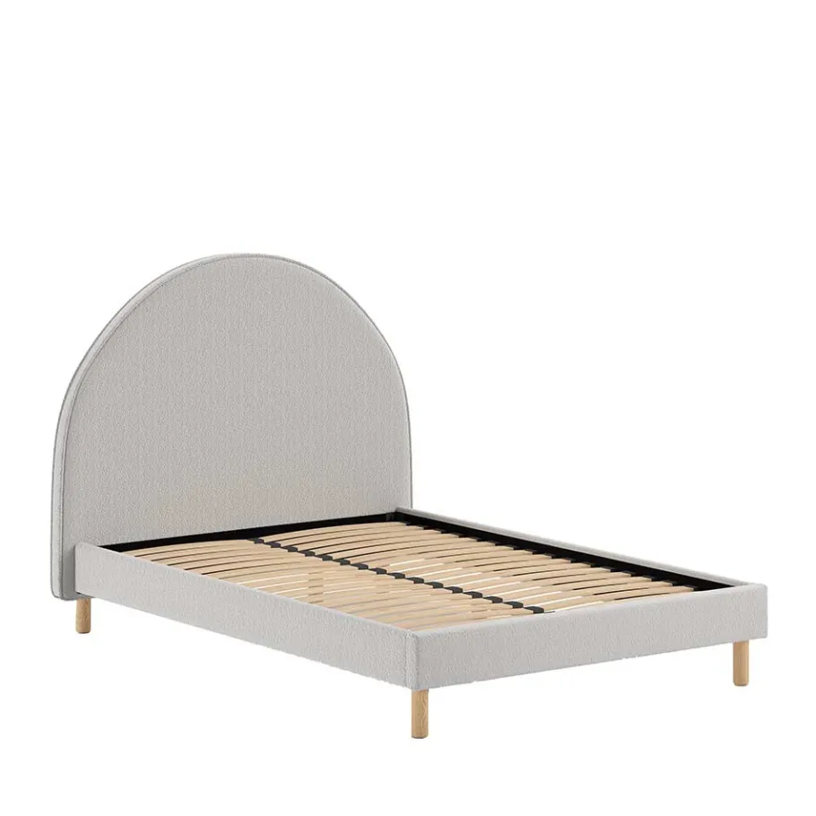 Clearance Wohnen Boucle Stoffbett in Grau und Natur - Skylab