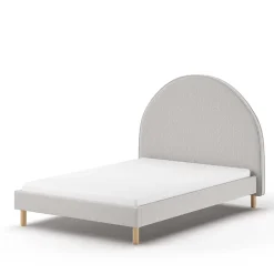 Clearance Wohnen Boucle Stoffbett in Grau und Natur - Skylab
