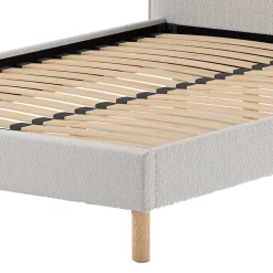 Clearance Wohnen Boucle Stoffbett in Grau und Natur - Skylab