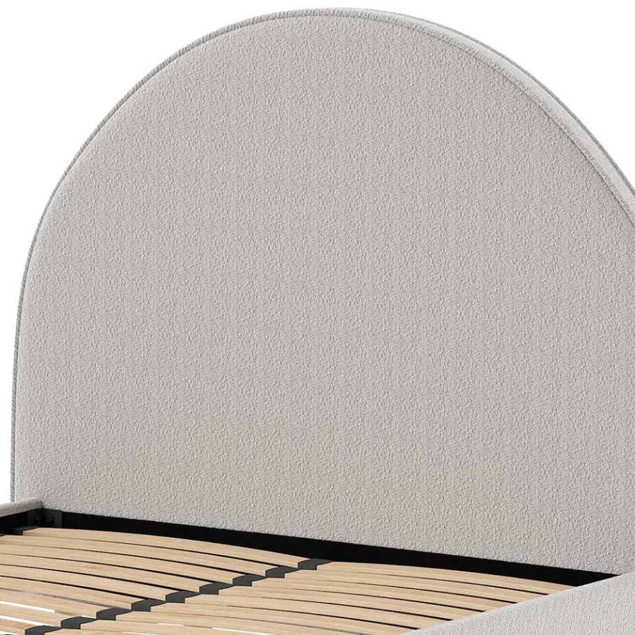 Clearance Wohnen Boucle Stoffbett in Grau und Natur - Skylab
