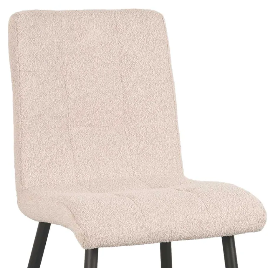 Discount Wohnen Boucle Stuhl in Beigegrau - Quinn