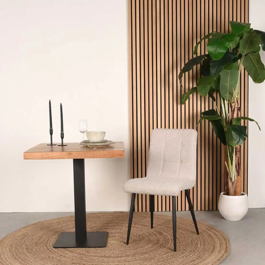 Discount Wohnen Boucle Stuhl in Beigegrau - Quinn