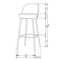 Outlet Wohnen Boucle Tresenstuhl mit 79 cm Sitzhöhe - Laderla