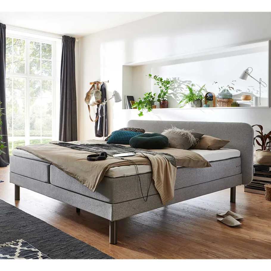 Hot Wohnen Boxspringbett mit Tonnentaschenfederkern Matratze H2 - Cerhard