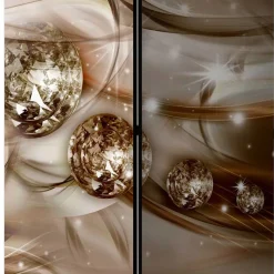 New Wohnen Braun bedruckter Paravent mit Diamanten Motiv - Marica