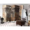 New Wohnen Brauner Design-Paravent Motiv Weltkarte - Lexiago