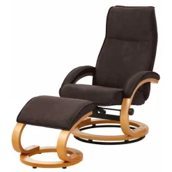 Clearance Wohnen Brauner Designsessel & Hocker im Set - Amsterdam (zweiteilig)