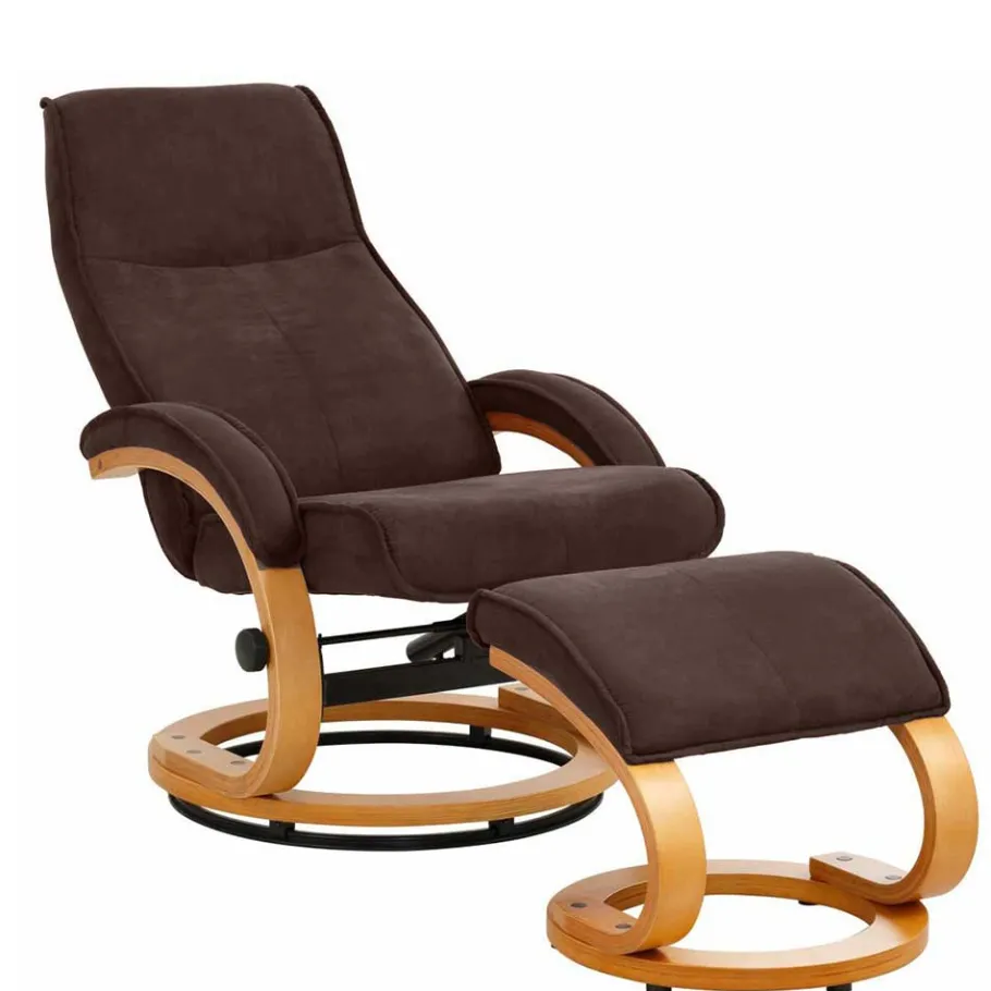 Clearance Wohnen Brauner Designsessel & Hocker im Set - Amsterdam (zweiteilig)
