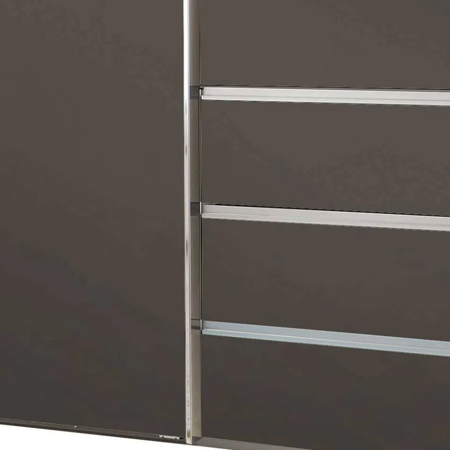 Hot Wohnen Brauner Kombi-Kleiderschrank 300 cm breit - Yana