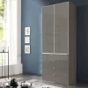 New Wohnen Brauner Kombi-Kleiderschrank 100 cm breit - Madita