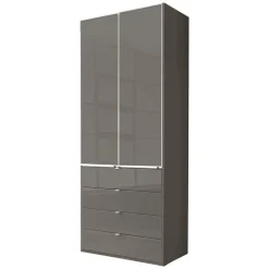New Wohnen Brauner Kombi-Kleiderschrank 100 cm breit - Madita