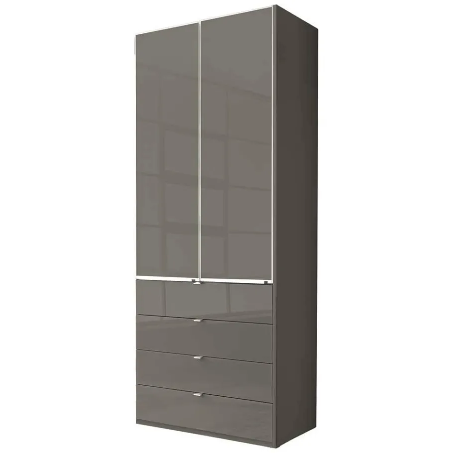 New Wohnen Brauner Kombi-Kleiderschrank 100 cm breit - Madita