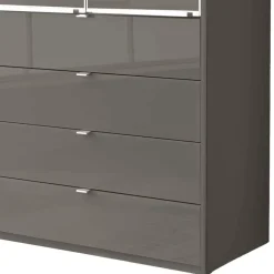 New Wohnen Brauner Kombi-Kleiderschrank 100 cm breit - Madita