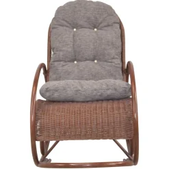Clearance Wohnen Brauner Schaukelstuhl aus lackiertem Rattan - Asalion