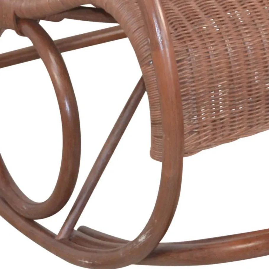 Clearance Wohnen Brauner Schaukelstuhl aus lackiertem Rattan - Asalion