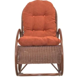 Best Wohnen Brauner Schaukelstuhl aus Rattan Geflecht - Oktaria