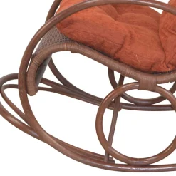 Best Wohnen Brauner Schaukelstuhl aus Rattan Geflecht - Oktaria