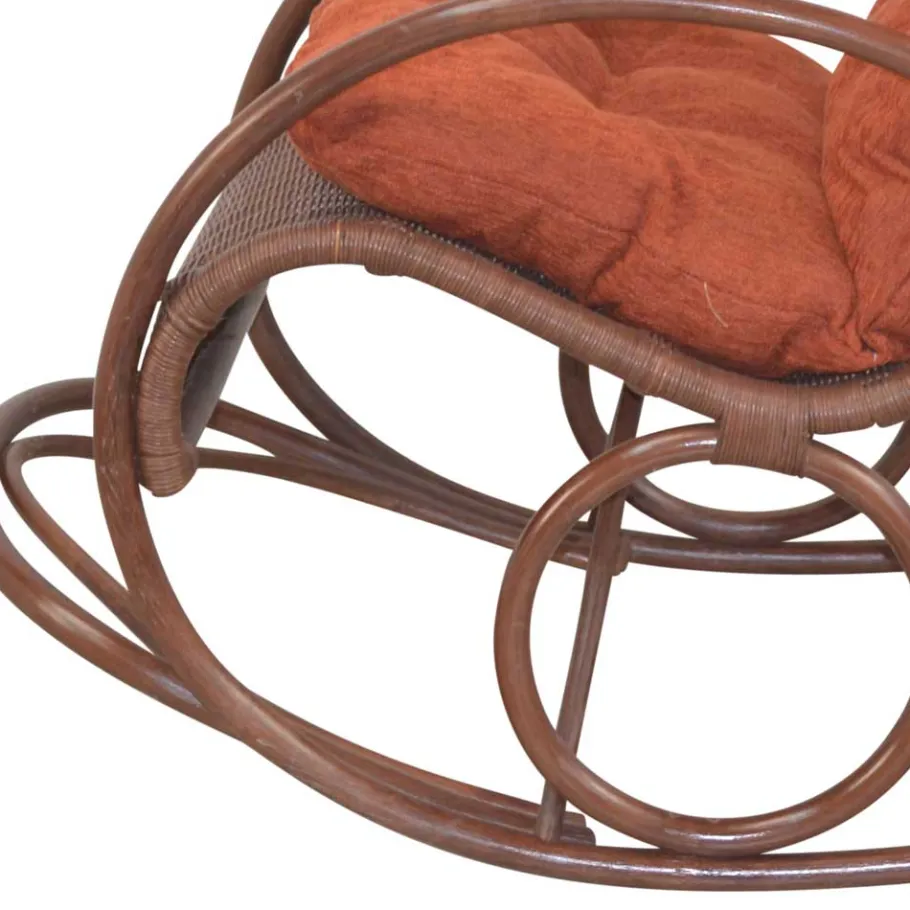 Best Wohnen Brauner Schaukelstuhl aus Rattan Geflecht - Oktaria