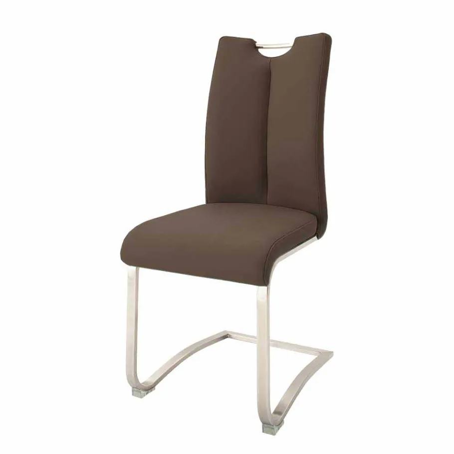 Discount Wohnen Brauner Stuhl mit hoher Lehne - Montry (2er Set)