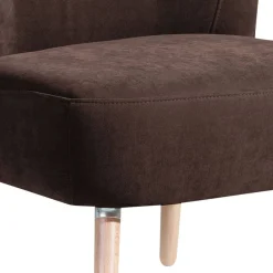 Online Wohnen Brauner Wohnzimmersessel aus Velours - Hippa