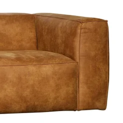 Hot Wohnen Braunes Ecksofa aus Leder recycelt Robert 305cm breit