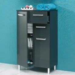 Clearance Wohnen Breiter Badezimmer-Unterschrank in Anthrazit - Colistran