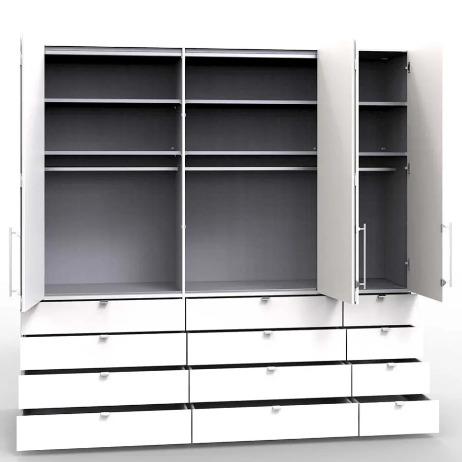 Best Wohnen Breiter Kleiderschrank mit 12 Schubladen - Rativian