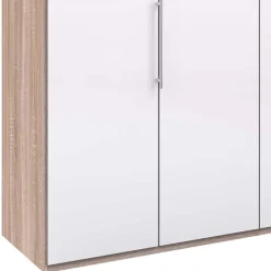 Discount Wohnen Breiter Schlafzimmerschrank mit weißer Glasfront - Bosays