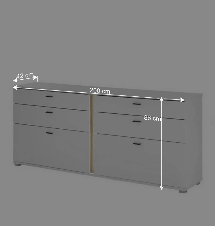 Clearance Wohnen Breites Sideboard mit LED Beleuchtung - Racelyn