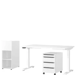 Wohnen Bürotisch Kombination in Weiß - Sparkle (dreiteilig)