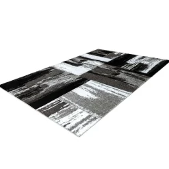 Sale Wohnen Brush Design Teppich in Grau und Schwarz - Naspar