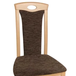 Clearance Wohnen Buche Stühle mit Strukturstoff Masuza in Mocca Braun meliert (2er Set)