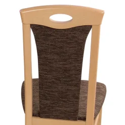 Clearance Wohnen Buche Stühle mit Strukturstoff Masuza in Mocca Braun meliert (2er Set)