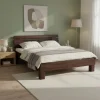Clearance Wohnen Buchenholz Bett Zyrialo in Wenge dunkel lackiert