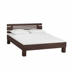 Clearance Wohnen Buchenholz Bett Zyrialo in Wenge dunkel lackiert