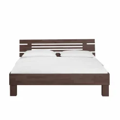 Clearance Wohnen Buchenholz Bett Zyrialo in Wenge dunkel lackiert