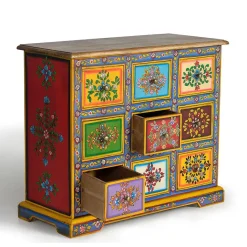 New Wohnen Bunte Kommode mit neun Schubladen - Leverias